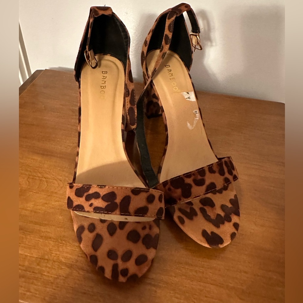 Gently worn Bamboo animal print shoes.
